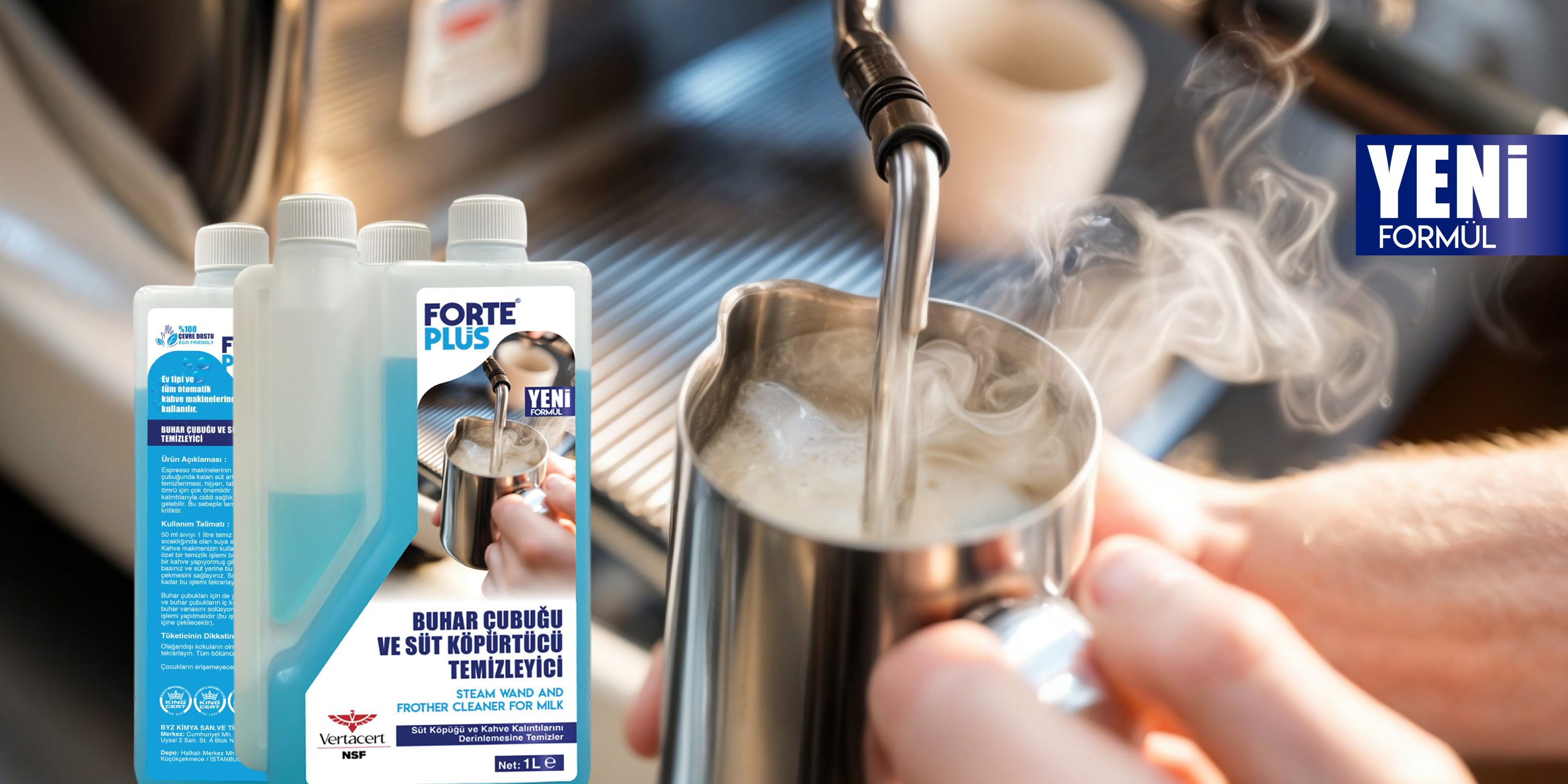 Forte Plus’tan Buhar Çubuğu ve Süt Köpürtücü Temizleyici